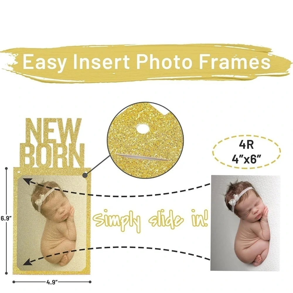 PartyHooman 1st Birthday Photo Banner for Baby from Newborn to 12 Months